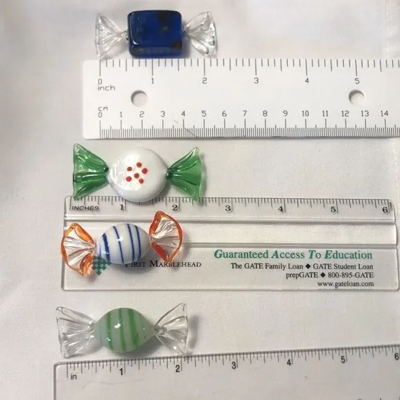 Vintage Art Glass candy 7 unique pieces glass art - Picture 8 of 9